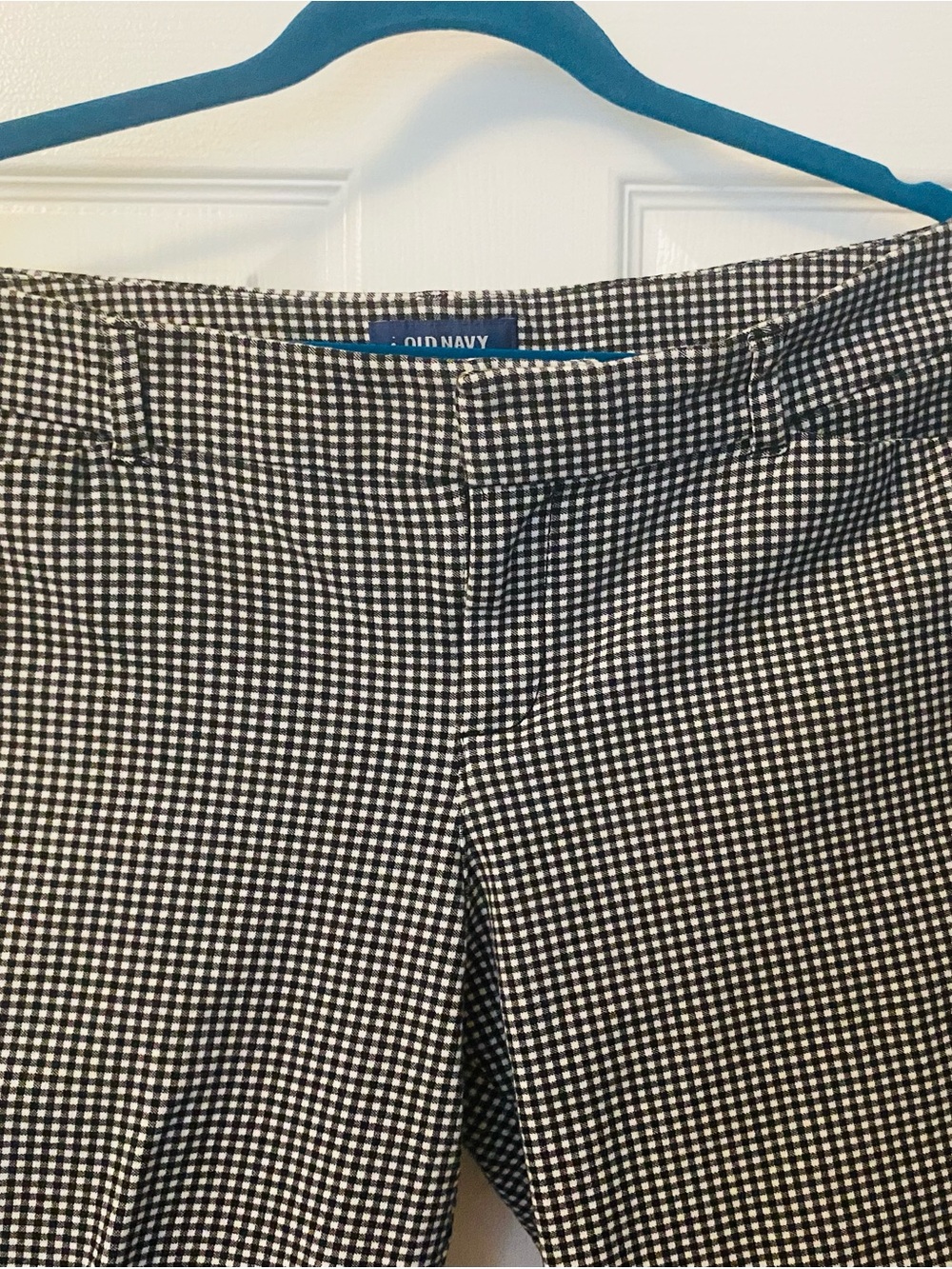 Old Navy Pixie Mid-Rise Gingham Pants in Black and White 14 Reg.
